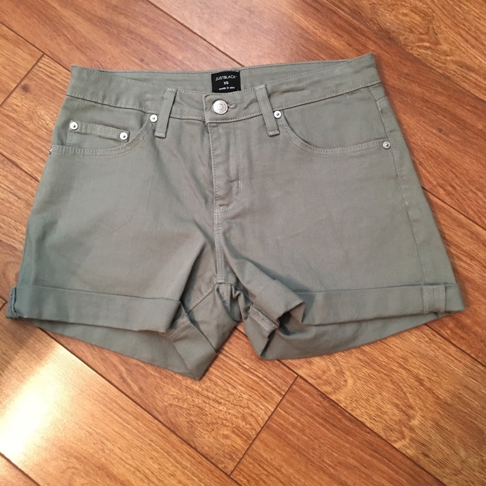 Just Black olive green shorts